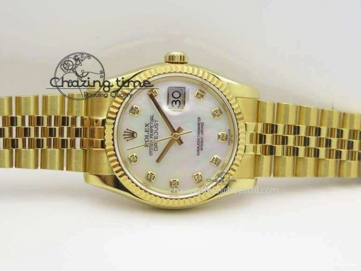 MiroTime 0106 DateJust 36mm Wrapped YG BP-Maker Best Edition White MOP Dial On Wrapped YG Bracelet ETA Bright 3835
